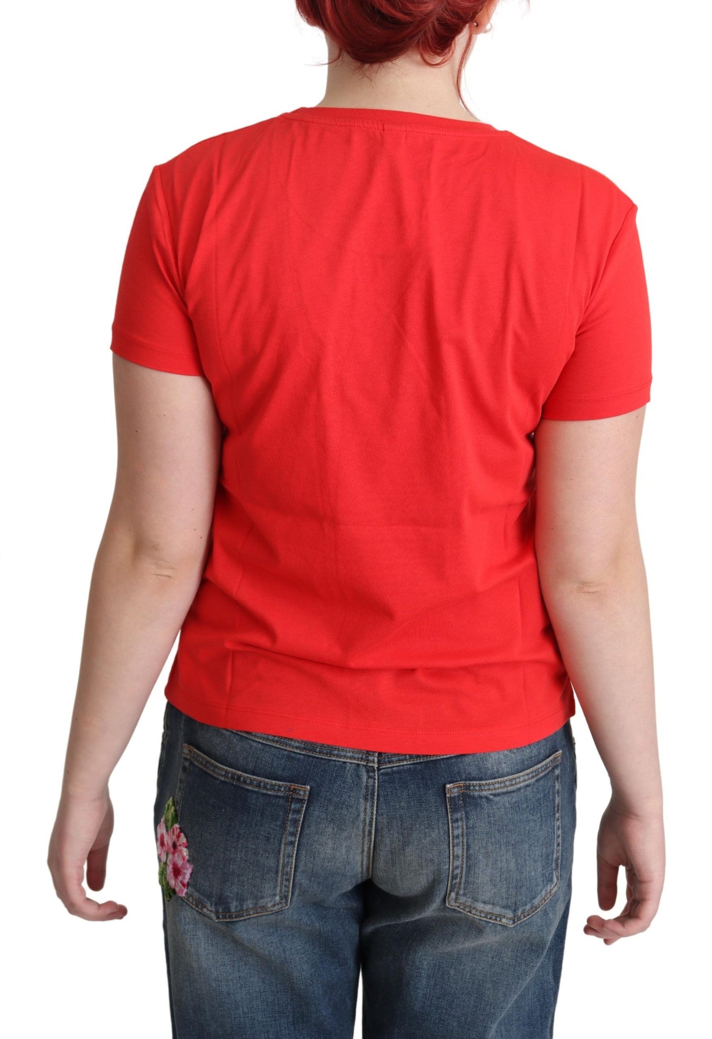 Moschino Chic Rød Graphic Bomuld T-shirt