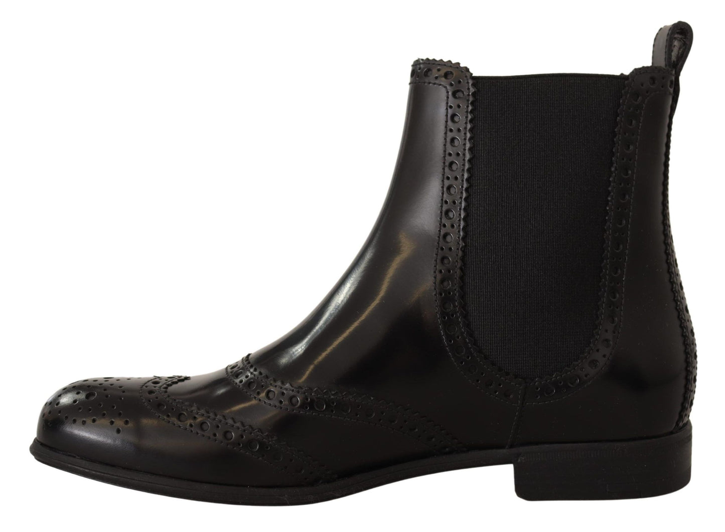 Dolce & Gabbana Elegante Sorte Ankel Wingtip Oxford Støvler