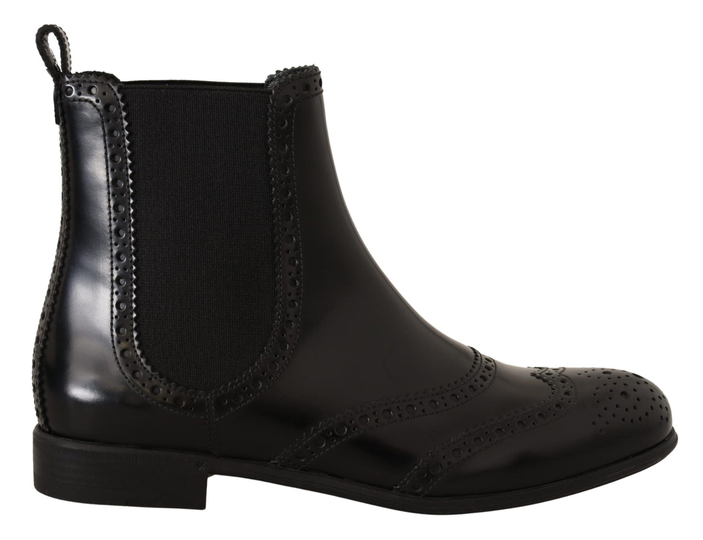 Dolce & Gabbana Elegante Sorte Ankel Wingtip Oxford Støvler