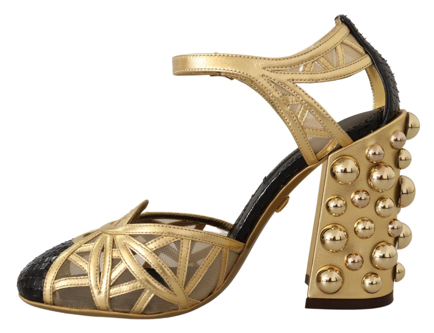 Dolce & Gabbana Elegante Krystalbesatte Læderpumps