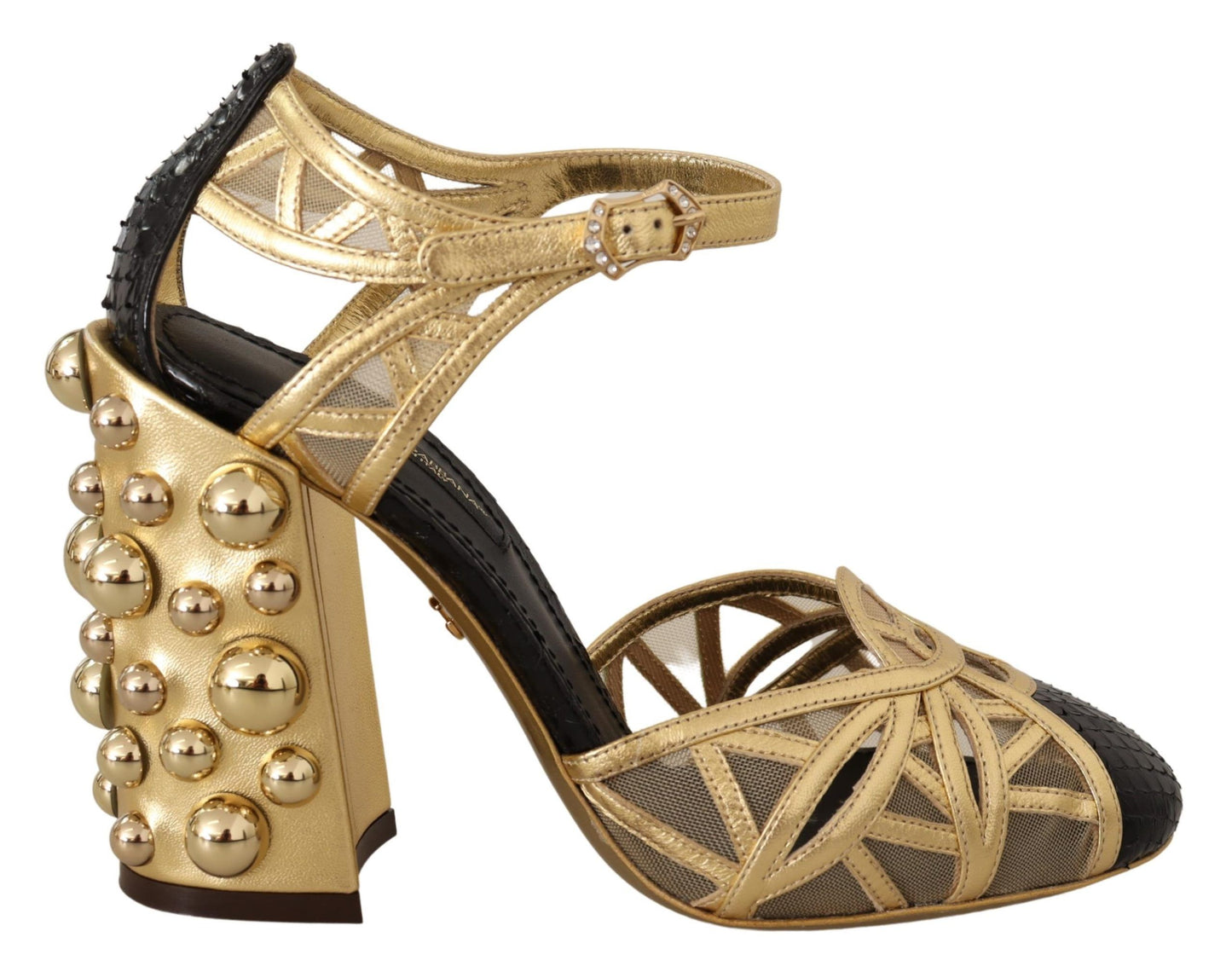 Dolce & Gabbana Elegante Krystalbesatte Læderpumps