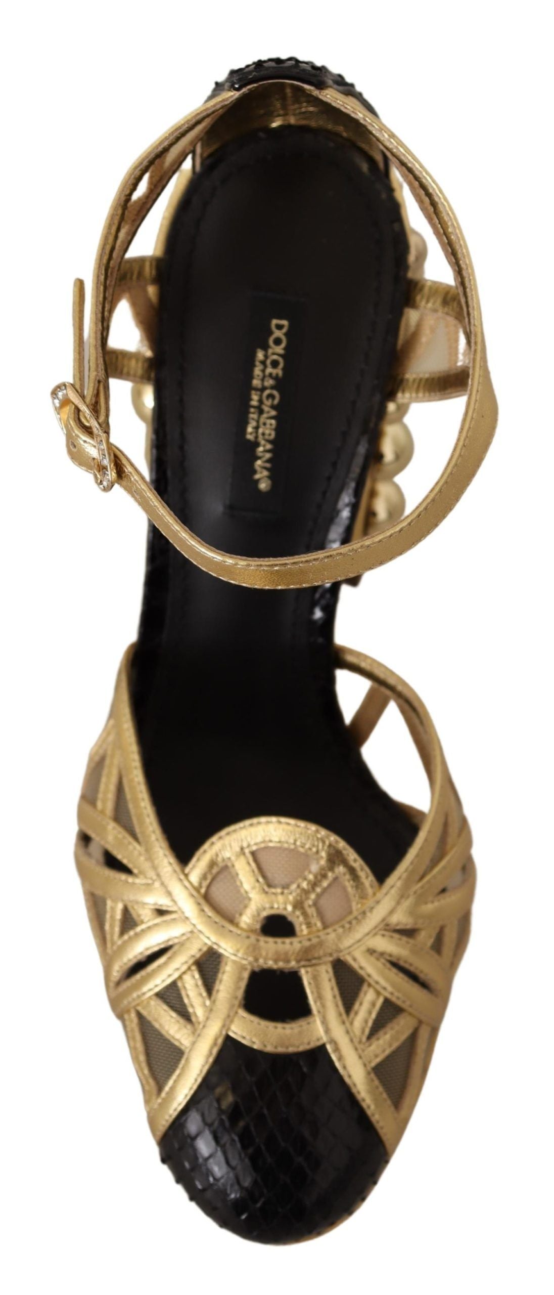 Dolce & Gabbana Elegante Krystalbesatte Læderpumps