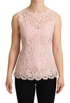 Dolce & Gabbana Elegant Pink Blonde Ærmeløs Bluse