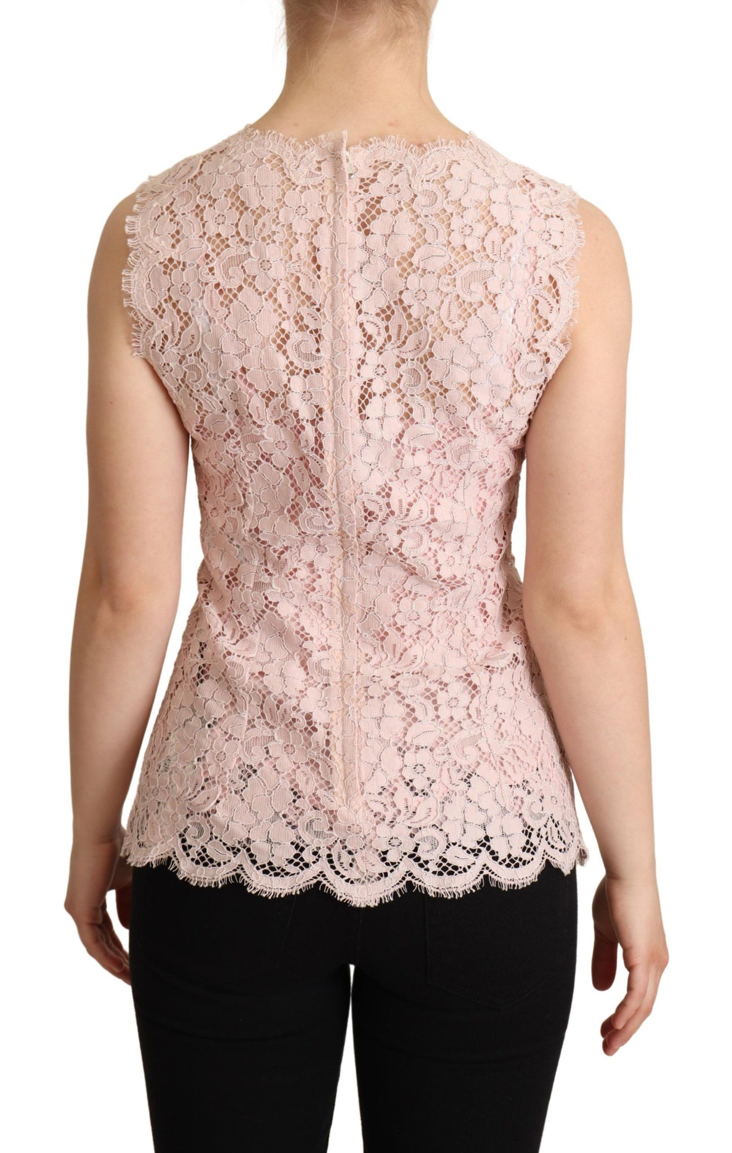 Dolce & Gabbana Elegant Pink Blonde Ærmeløs Bluse