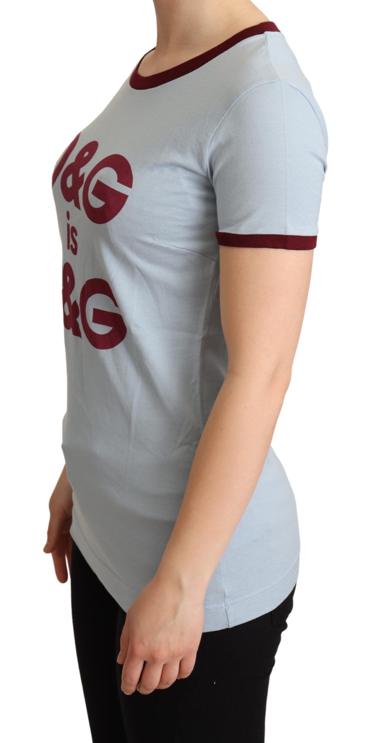 Dolce & Gabbana Elegant Blå Rund Hals Bomuld T-shirt