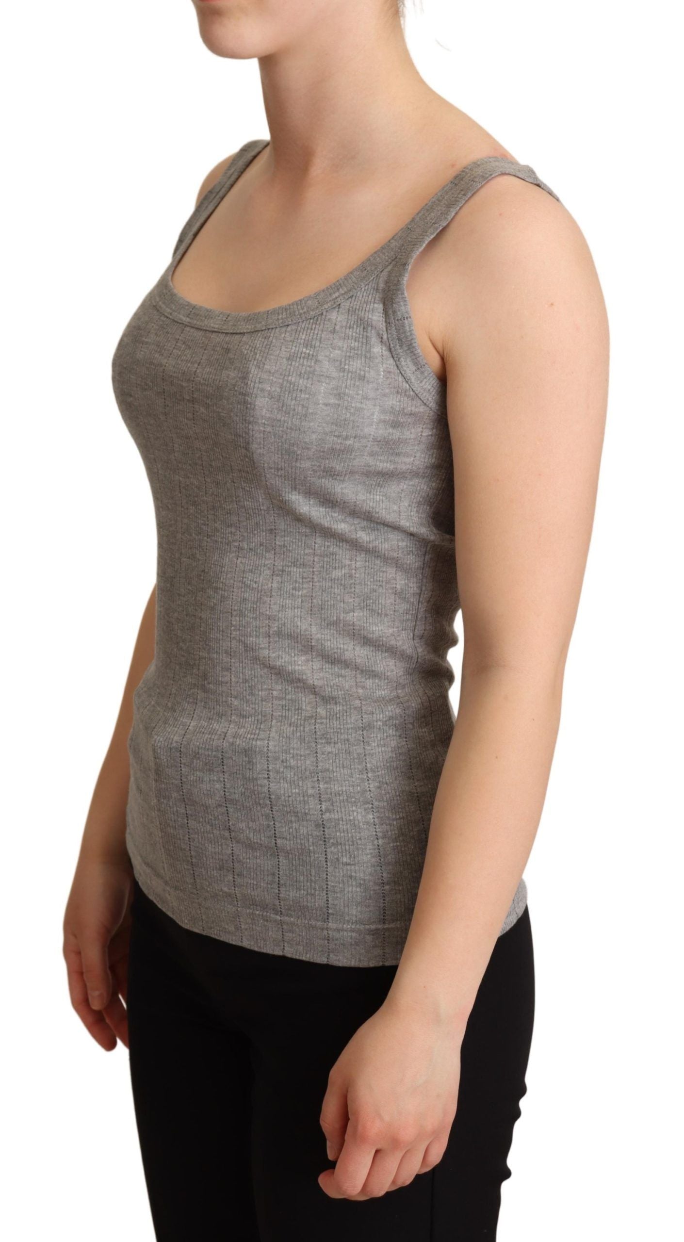 Dolce & Gabbana Elegant Ærmeløs Grå Tanktop