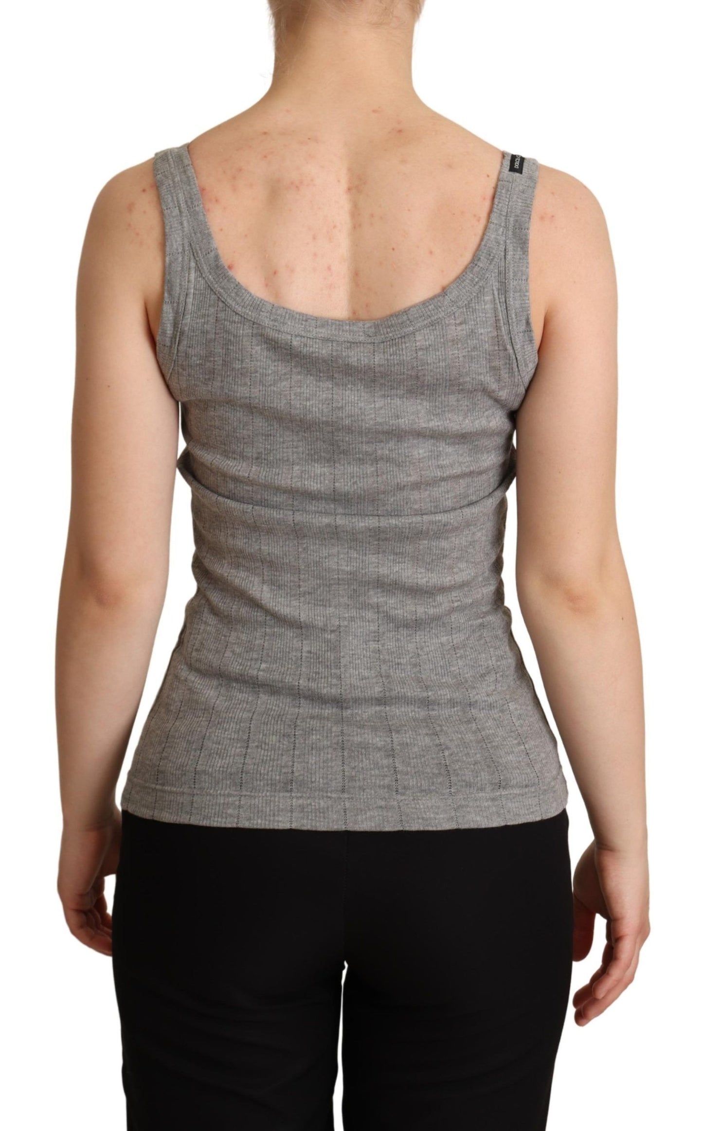 Dolce & Gabbana Elegant Ærmeløs Grå Tanktop