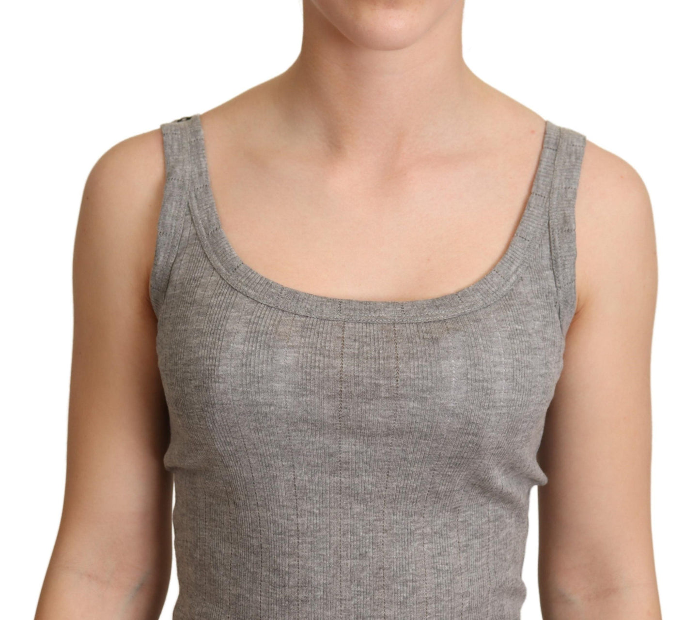 Dolce & Gabbana Elegant Ærmeløs Grå Tanktop