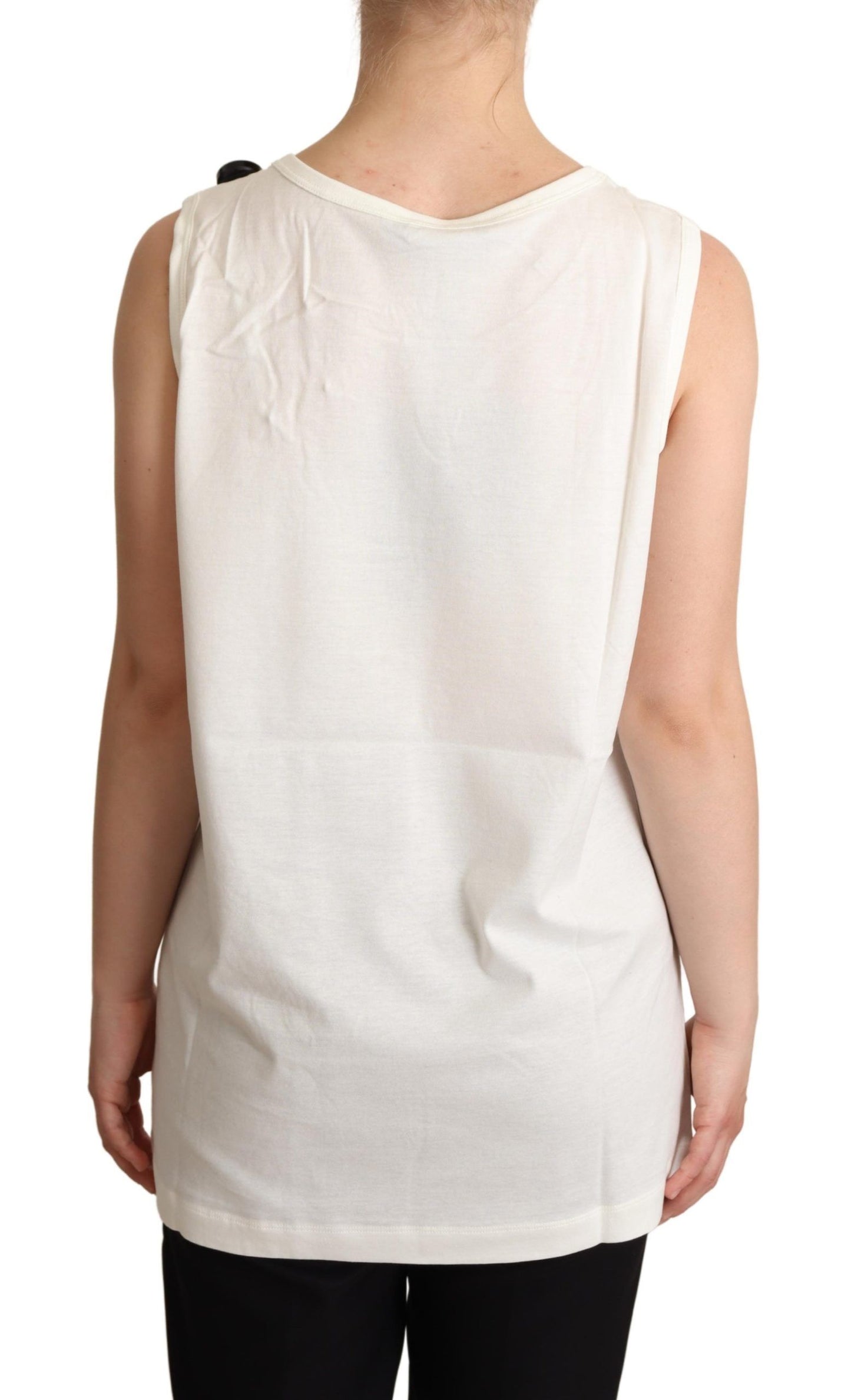 Dolce & Gabbana Chic Canine Blomster Ærmeløs Tanktop