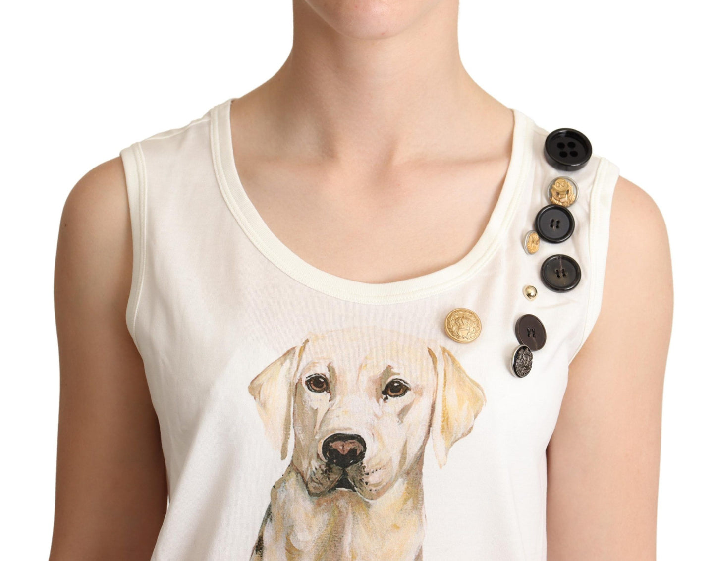 Dolce & Gabbana Chic Canine Blomster Ærmeløs Tanktop