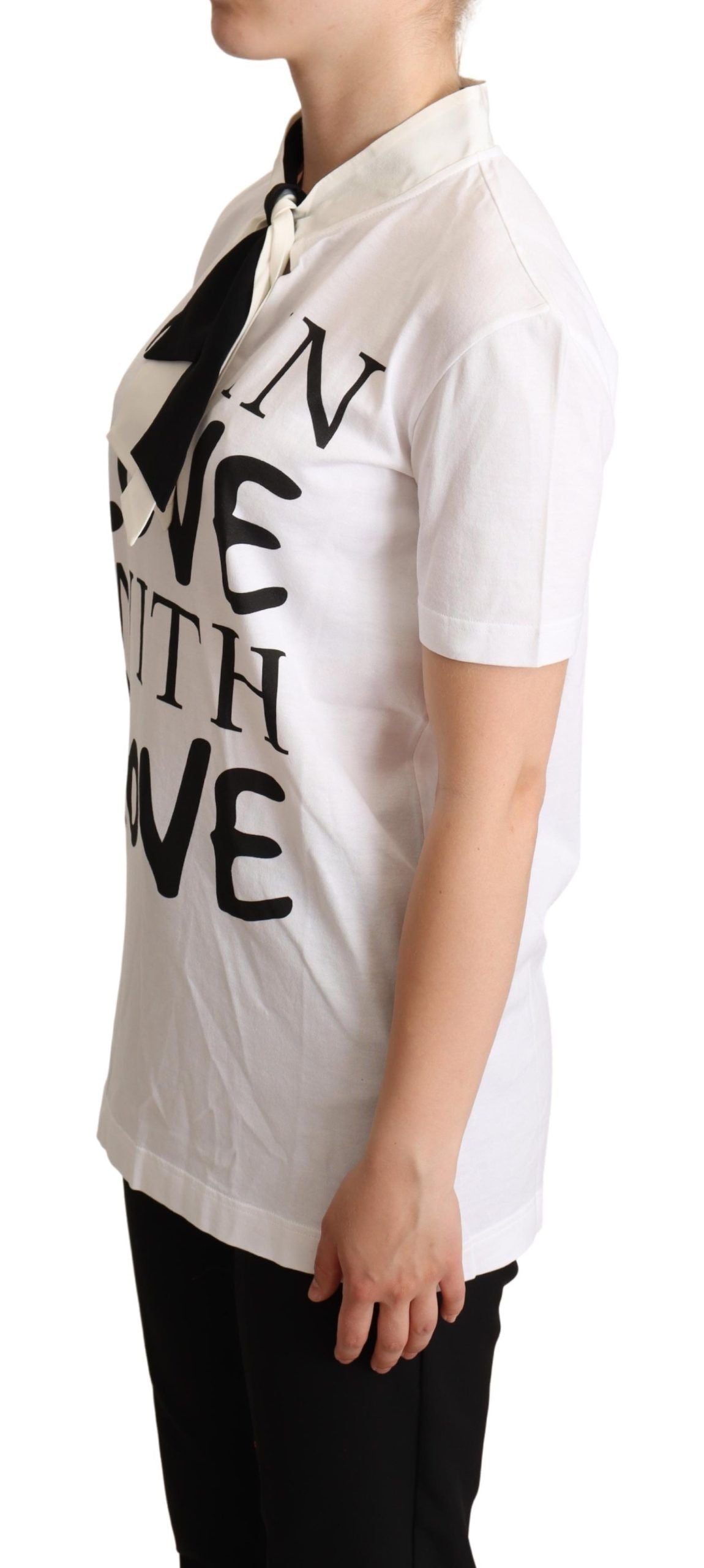 Dolce & Gabbana Chic Love Slogan Silkebomuld T-shirt