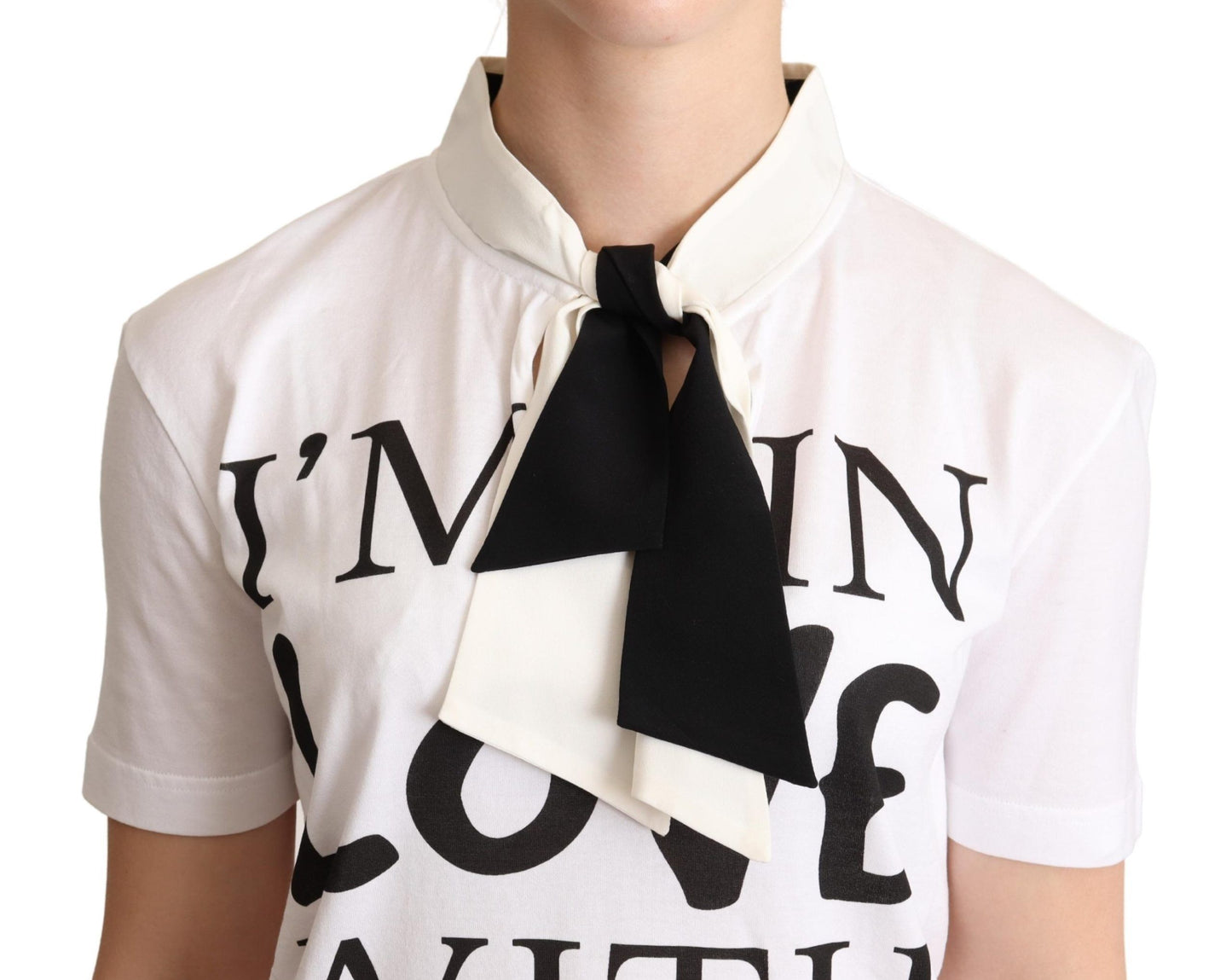 Dolce & Gabbana Chic Love Slogan Silkebomuld T-shirt