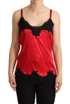 Dolce & Gabbana Fortryllende Rød Silkeblanding Blonde Camisole