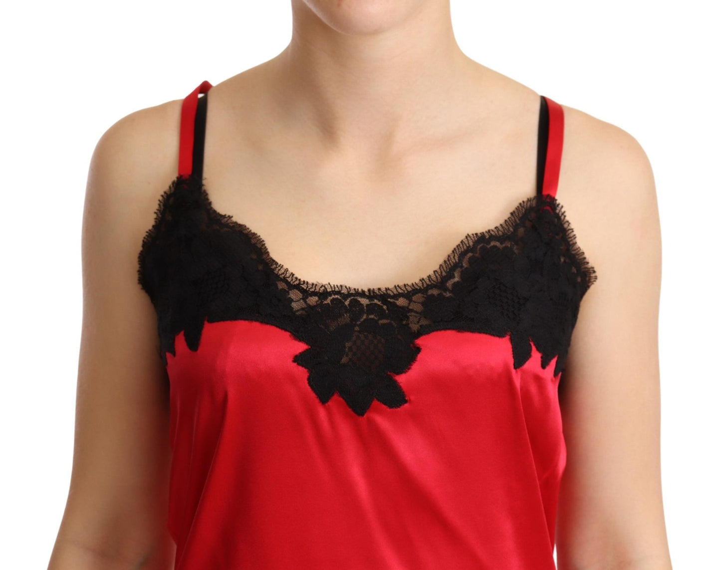 Dolce & Gabbana Fortryllende Rød Silkeblanding Blonde Camisole