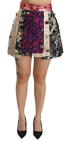Dolce & Gabbana Asymmetrisk Mini Nederdel med Blomsterjacquard