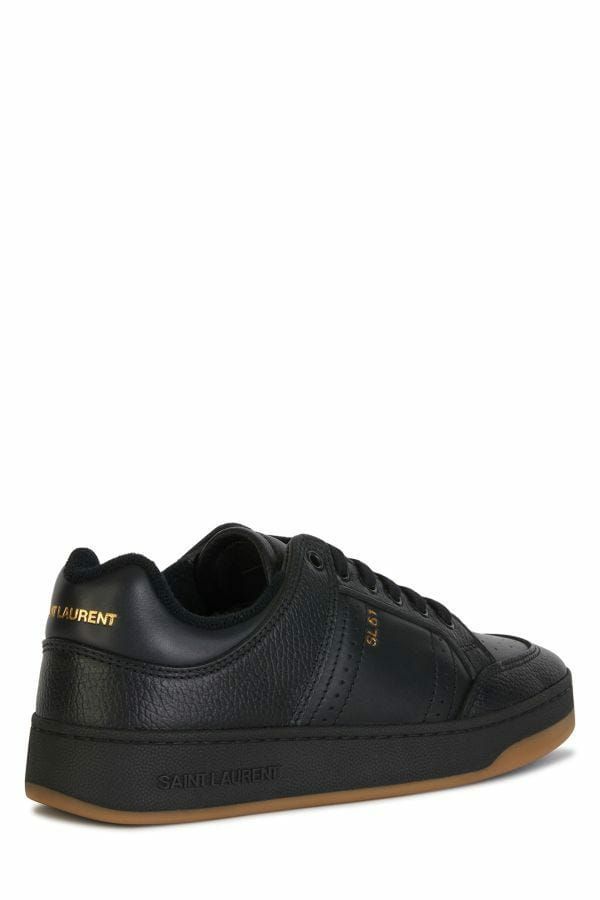 Saint Laurent Elegante Sorte Low-Top Lædersneakers