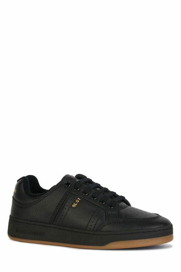 Saint Laurent Elegante Sorte Low-Top Lædersneakers
