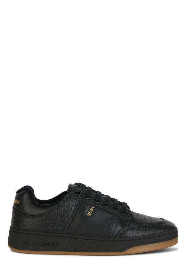 Saint Laurent Elegante Sorte Low-Top Lædersneakers