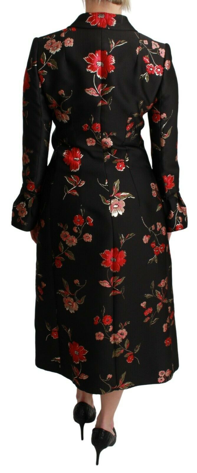 Dolce & Gabbana Elegant Blomsterbroderet Trenchcoat