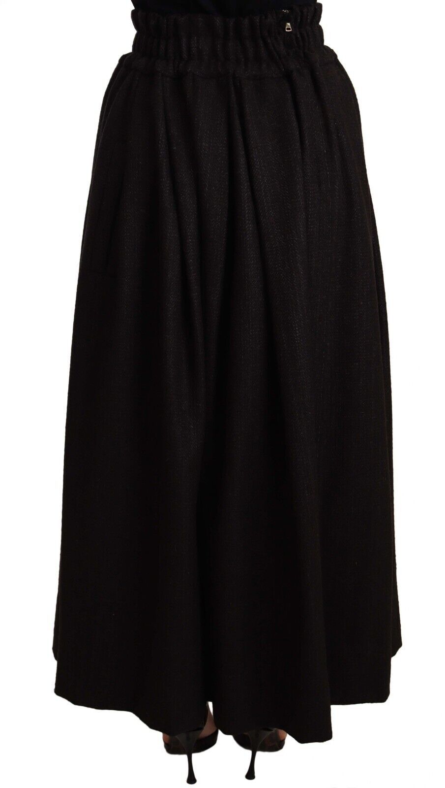 Dolce & Gabbana Elegant Højtaljet Maxi A-formet Uldnederdel