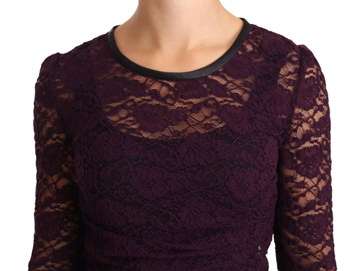 Dolce & Gabbana Elegant Transparent Blondebluse med Lange Ærmer