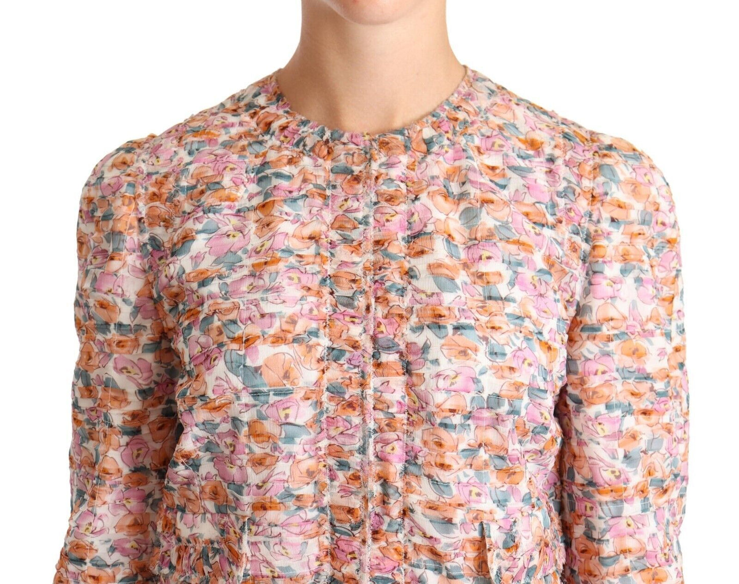 Dolce & Gabbana Elegant Blomster Silke Trenchcoat