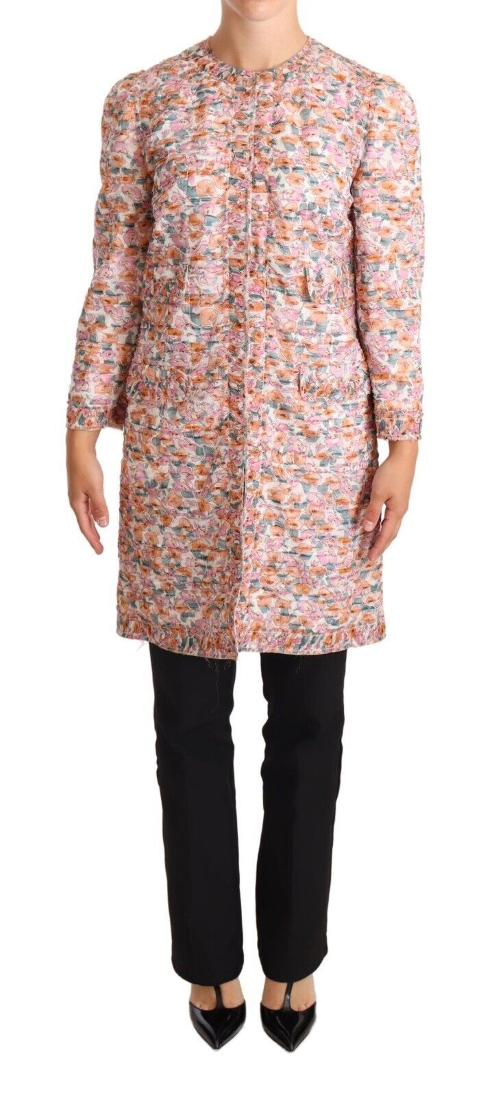 Dolce & Gabbana Elegant Blomster Silke Trenchcoat