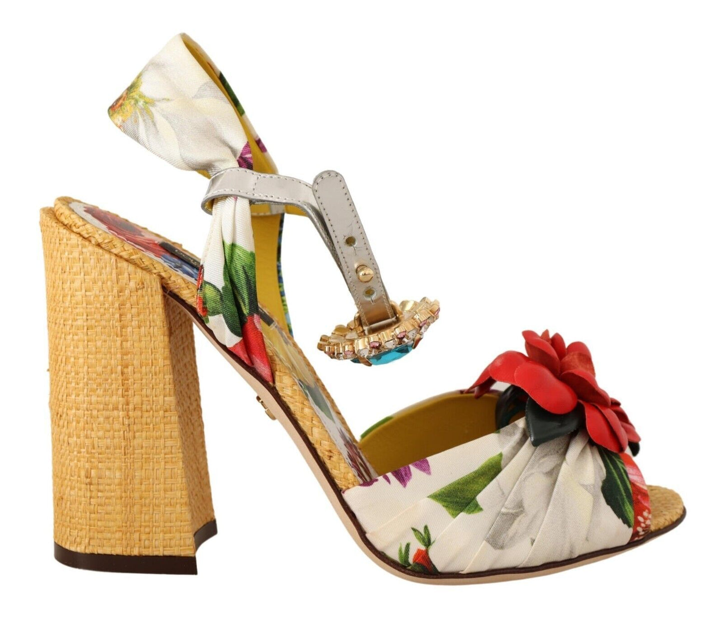 Dolce & Gabbana Flerfarvede Krystaludsmykkede Sandaler med Hæl