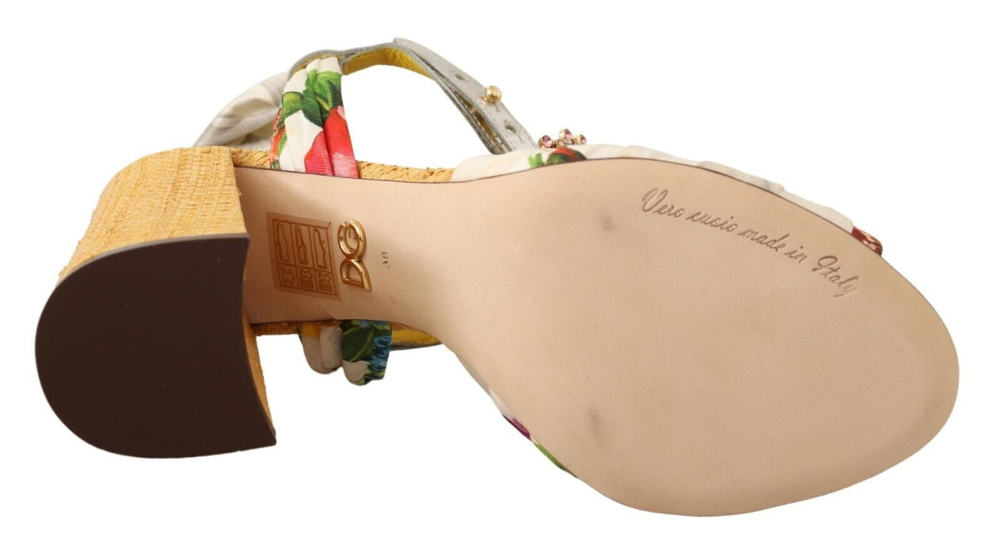 Dolce & Gabbana Flerfarvede Krystaludsmykkede Sandaler med Hæl