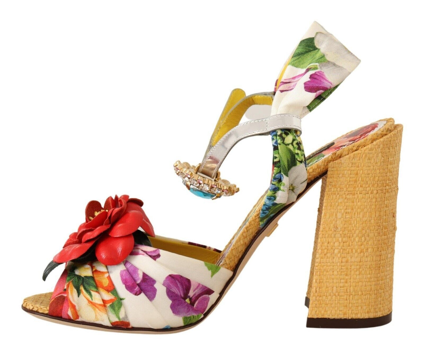 Dolce & Gabbana Flerfarvede Krystaludsmykkede Sandaler med Hæl