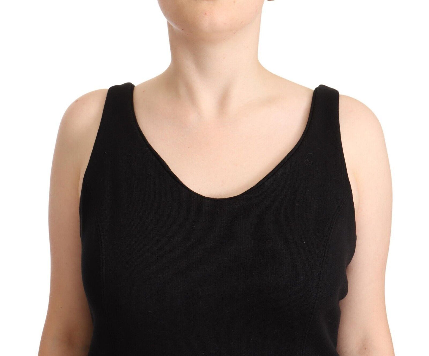 Ermanno Scervino Chic Ærmeløs Designer Tanktop i Sort