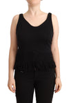 Ermanno Scervino Chic Ærmeløs Designer Tanktop i Sort