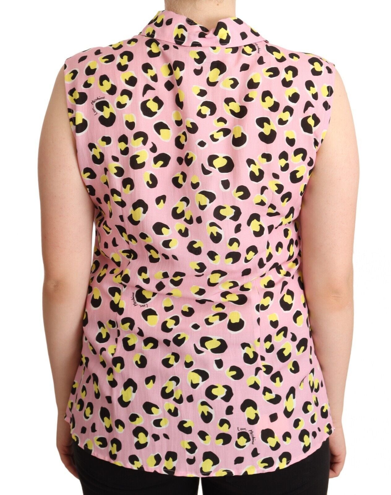 Love Moschino Ærmeløs Polotop Med Leopardprint