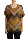 Twinset Chic Flerfarvet Stribet Kortærmet Bluse