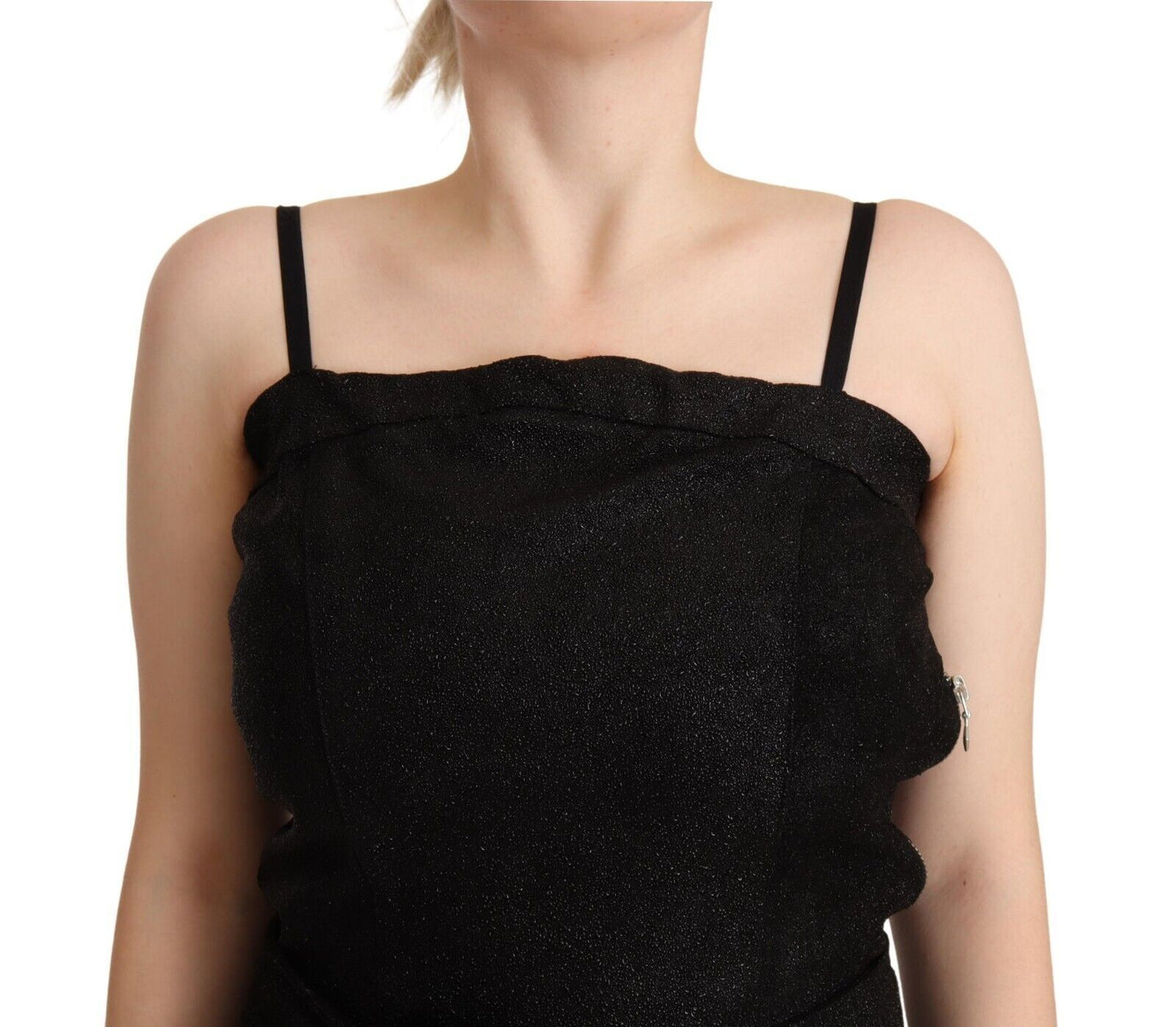 La Maison du Couturier Elegant Ærmeløs Jumpsuit Kjole i Sort