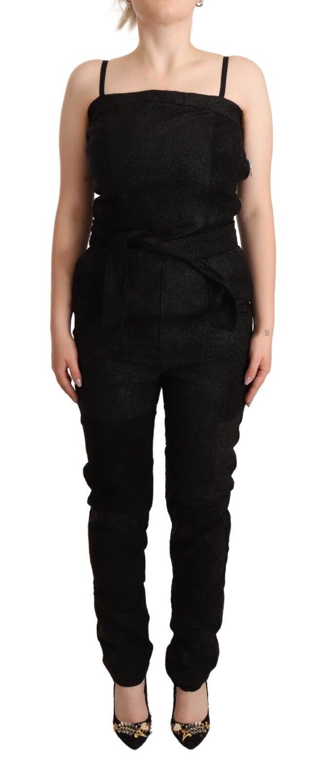 La Maison du Couturier Elegant Ærmeløs Jumpsuit Kjole i Sort
