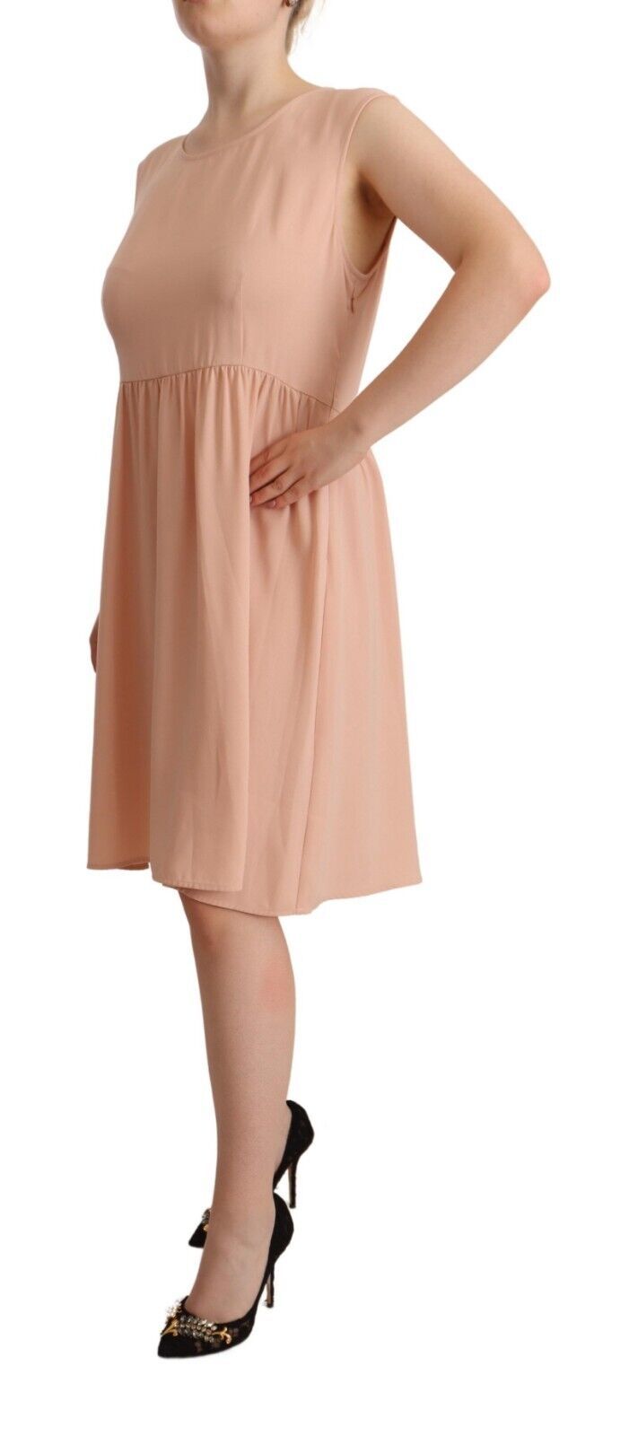 Twinset Elegant Beige Ærmeløs Shift Kjole