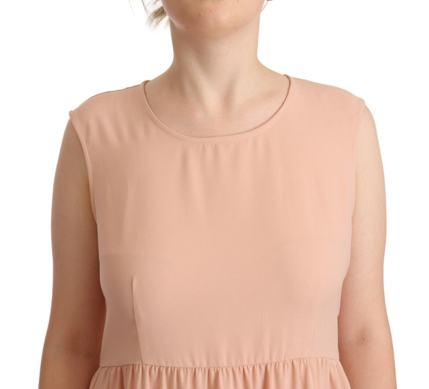 Twinset Elegant Beige Ærmeløs Shift Kjole