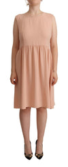 Twinset Elegant Beige Ærmeløs Shift Kjole