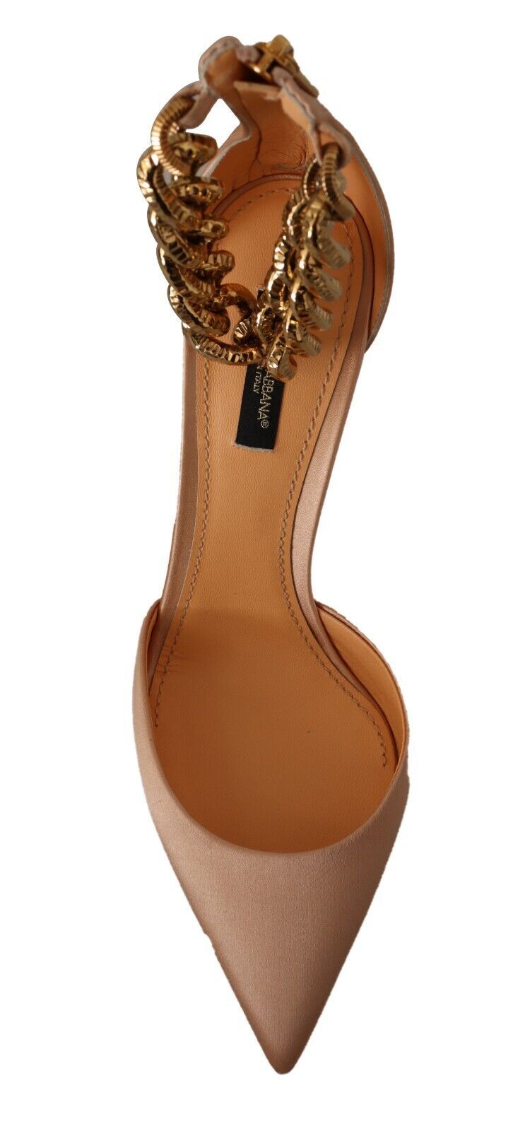 Dolce & Gabbana Elegante Beige Silke Pumps Med Ankelrem