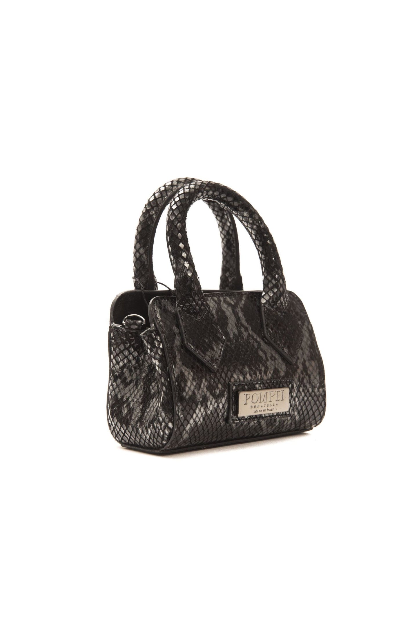 Pompei Donatella Chic mini-taske i læder med pytonprint