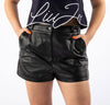 Dolce & Gabbana sorte lammeskindsshorts til kvinder