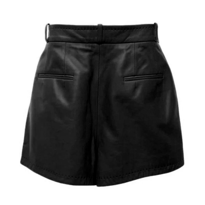 Dolce & Gabbana sorte lammeskindsshorts til kvinder