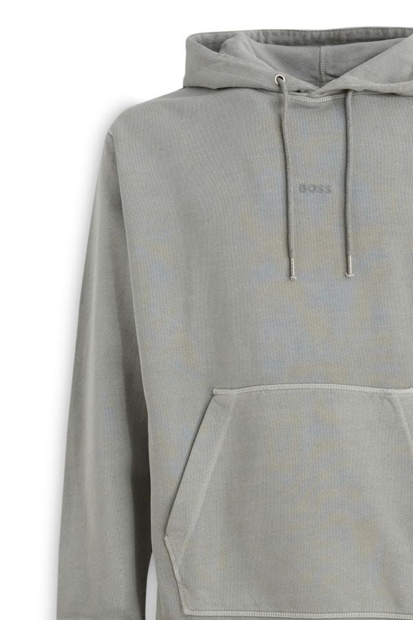 Hugo Boss Elegant Grå Bomulds Hættetrøje