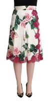 Dolce & Gabbana Elegant Blomsterprintet A-formet Midi-nederdel