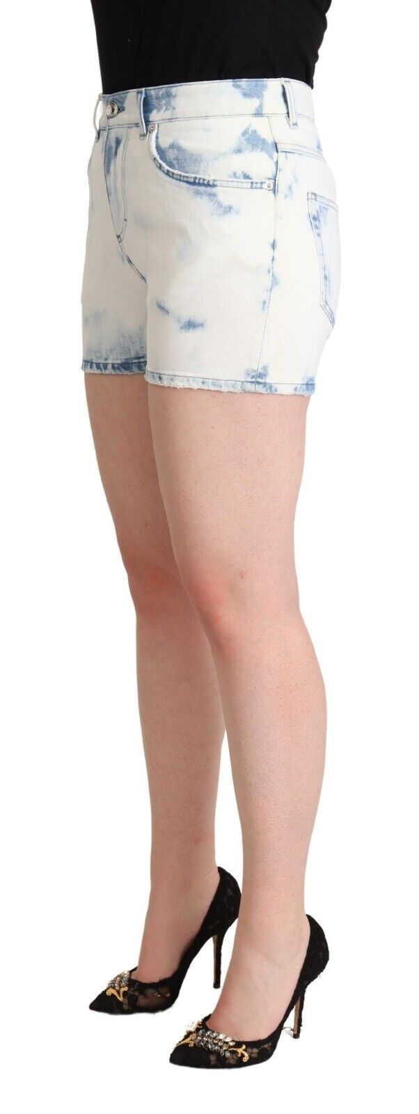 Dolce & Gabbana Chic Hvide Denimshorts Med Mellemhøj Talje