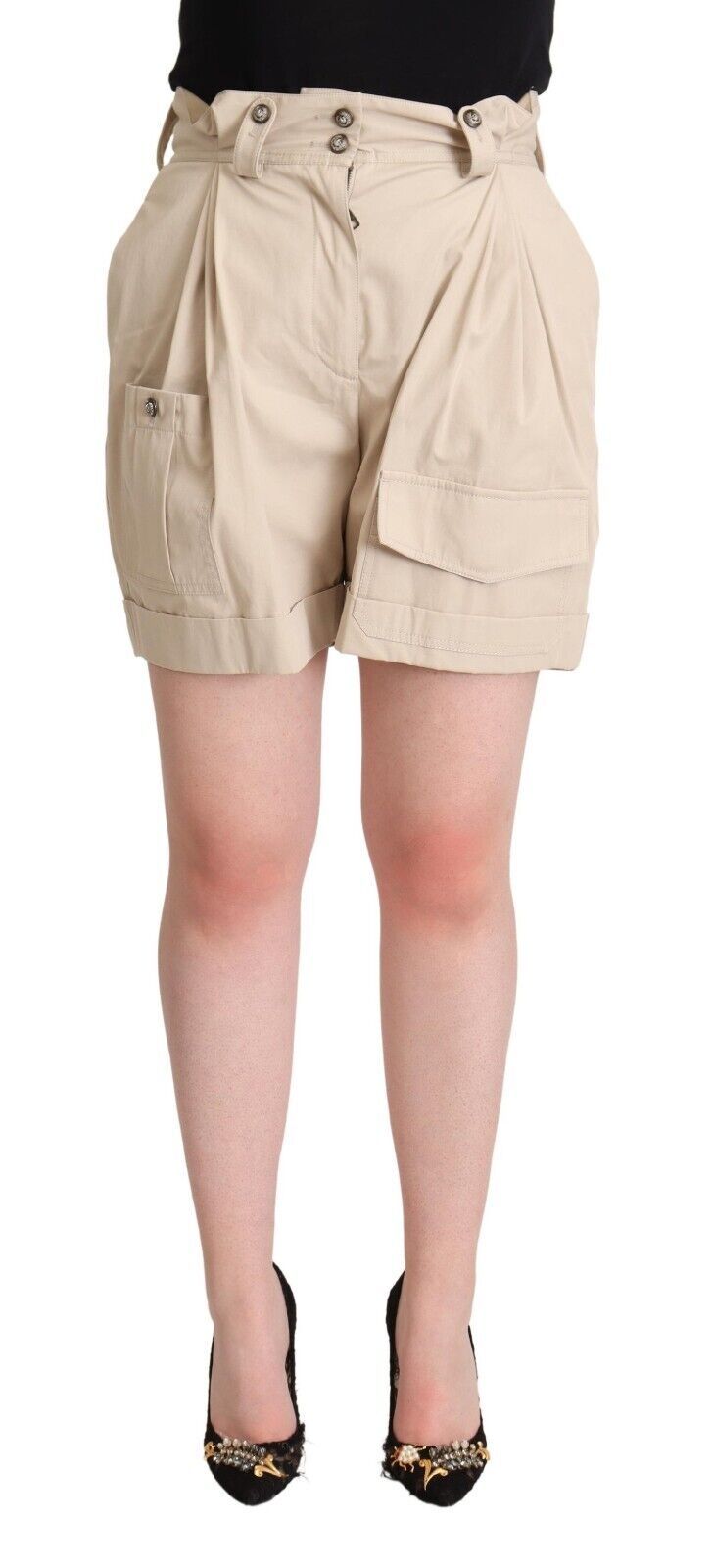 Dolce & Gabbana højtaljede beige cargoshorts