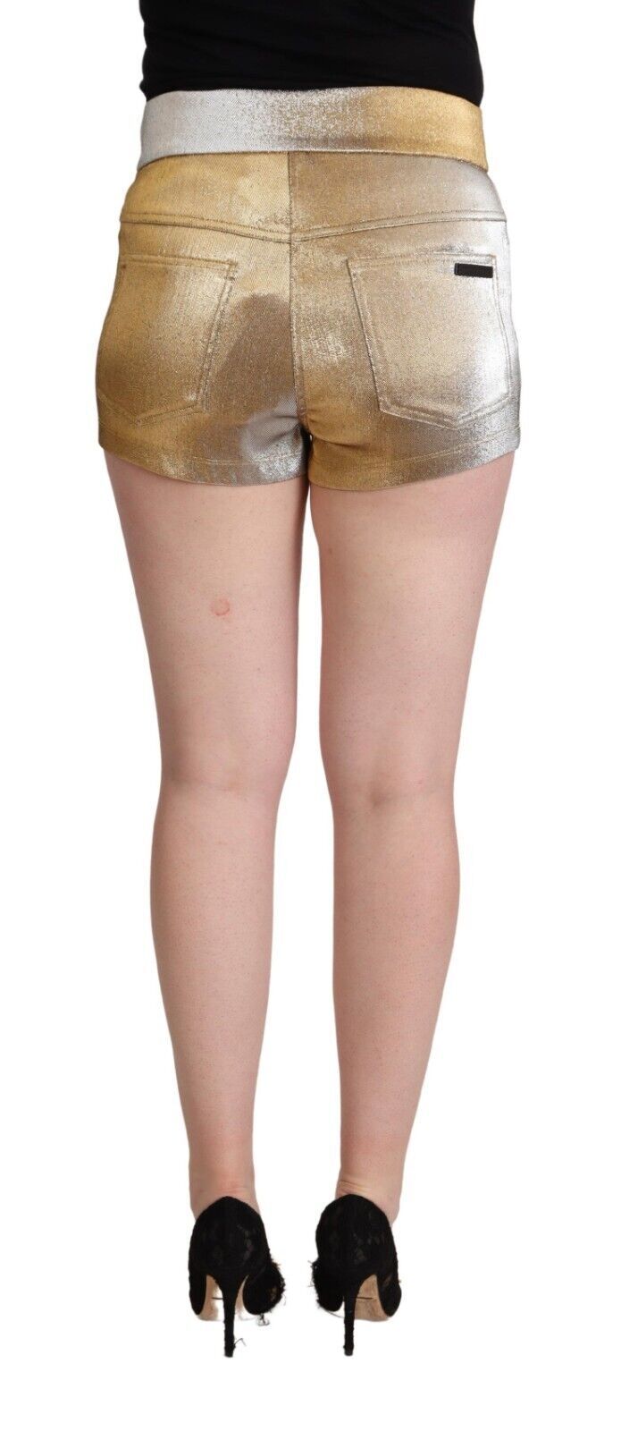 Dolce & Gabbana Elegante Metalliske Guld Hotpants