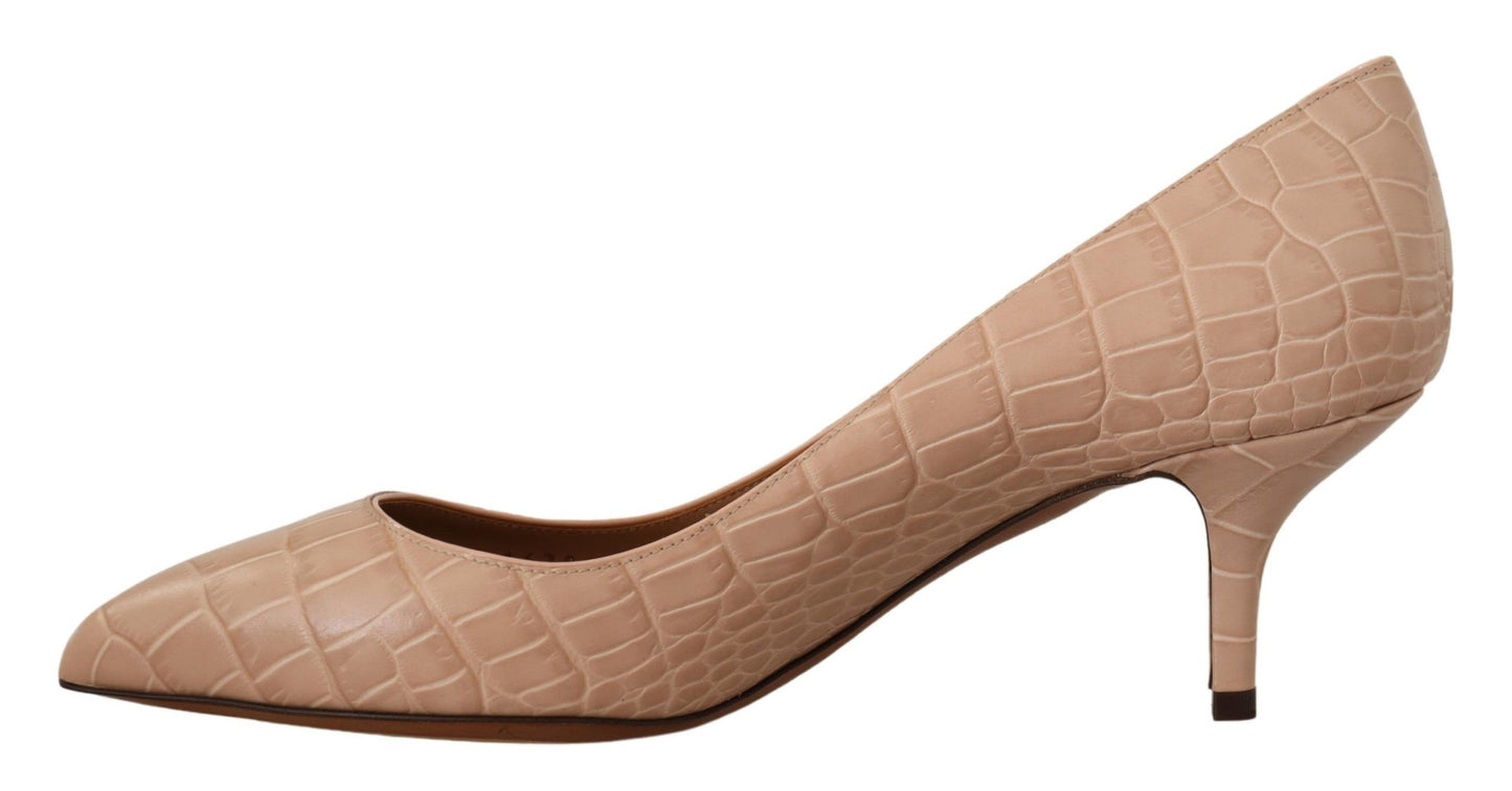 Dolce & Gabbana Elegante Beige Læderpumps