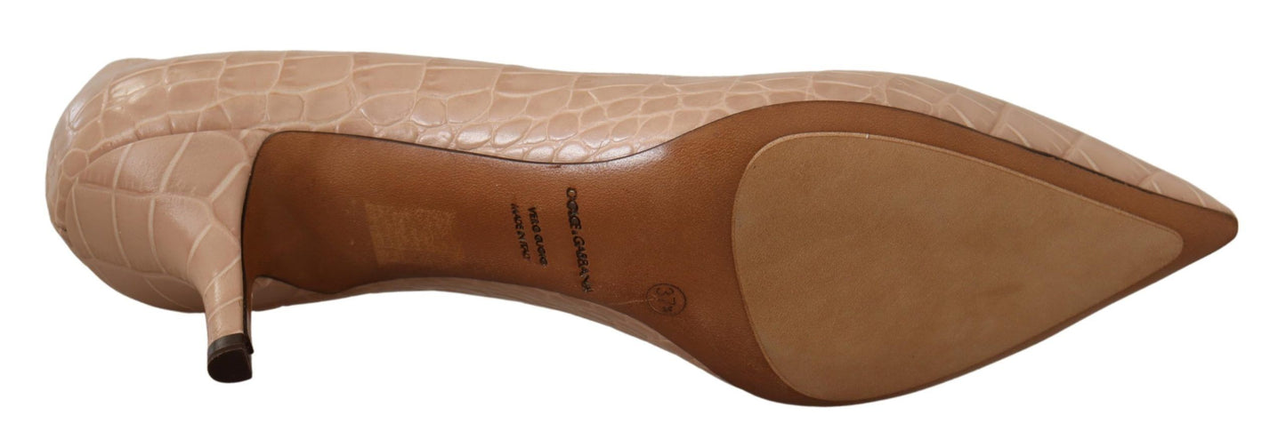 Dolce & Gabbana Elegante Beige Læderpumps